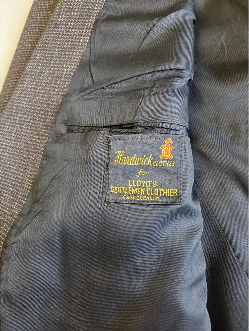 Hardwick Clothes Men's Brown Checkered Blazer Jacket, Tailored in USA, Size 46L